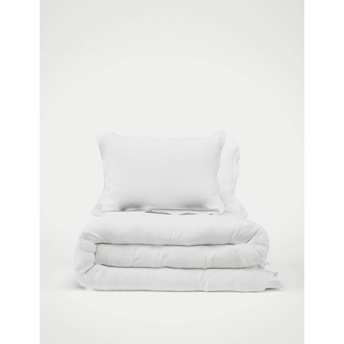 M&S Pure Cotton Trellis Matelassé Bedding Set - SGL - White, White – image 2