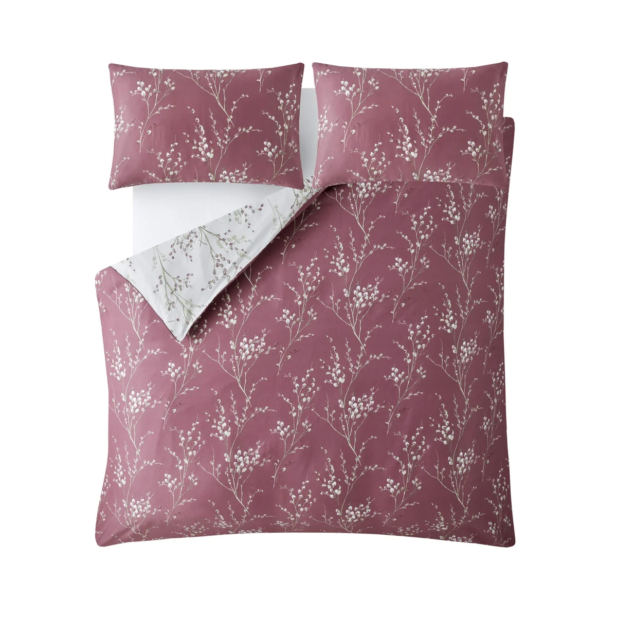 Laura Ashley Pure Cotton Sateen Pussy Willow Bedding Set Purple Mix – image 2