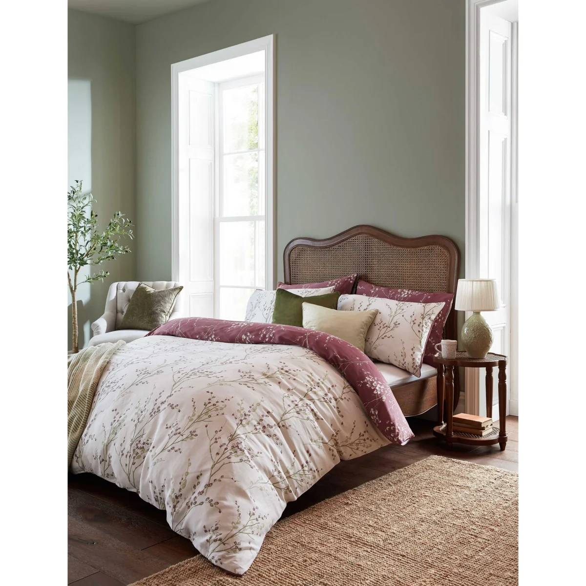 Laura Ashley Pure Cotton Sateen Pussy Willow Bedding Set Purple Mix – image 4