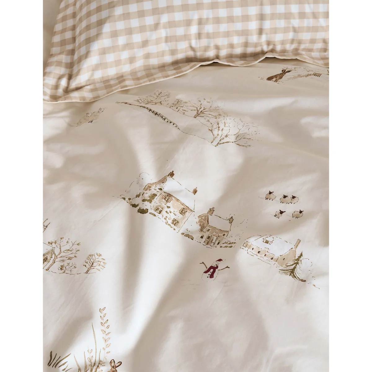 Sophie Allport 200 Thread Count Winter Scene Bedding Set Cream Mix – image 3