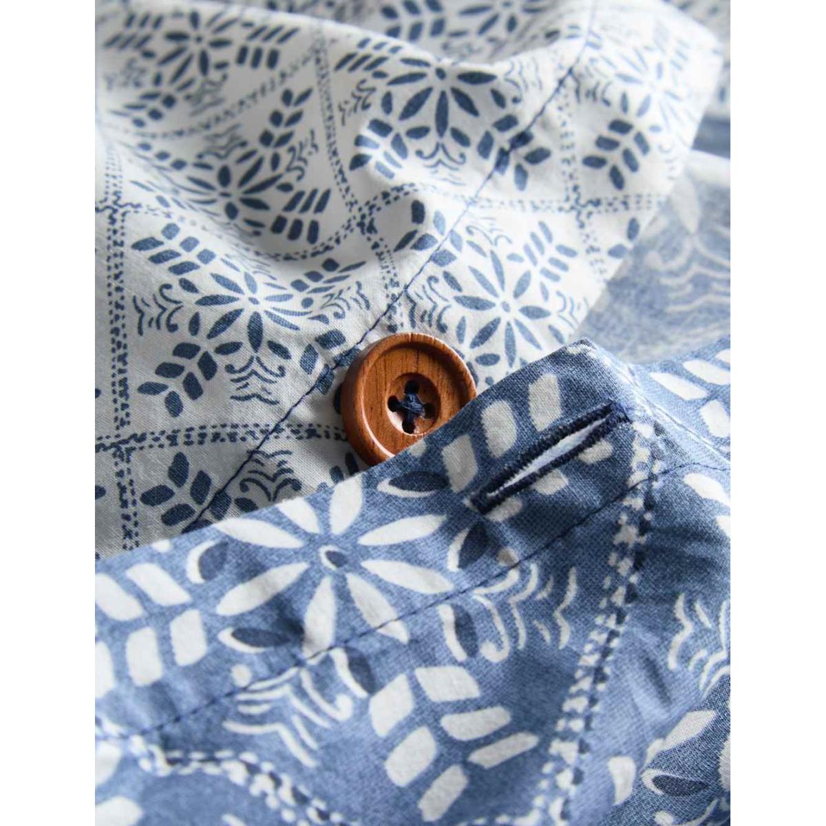 M&S X Fired Earth Pure Cotton Acapulco Merida Bedding Set - DBL - Blue Mix, Blue Mix – image 5