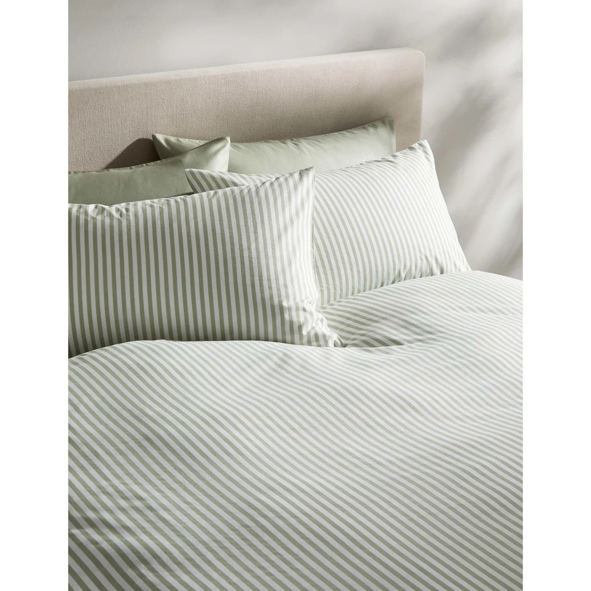 M&S Cotton Blend Striped Bedding Set Pink – image 2