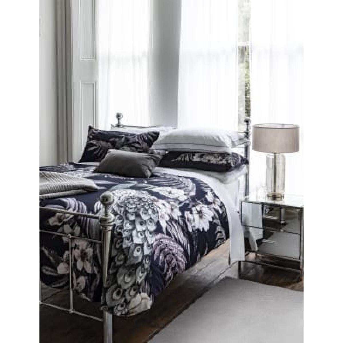M&S Pure Cotton Sateen Peacock Bedding Set - 6FT - Navy Mix, Navy Mix – image 3