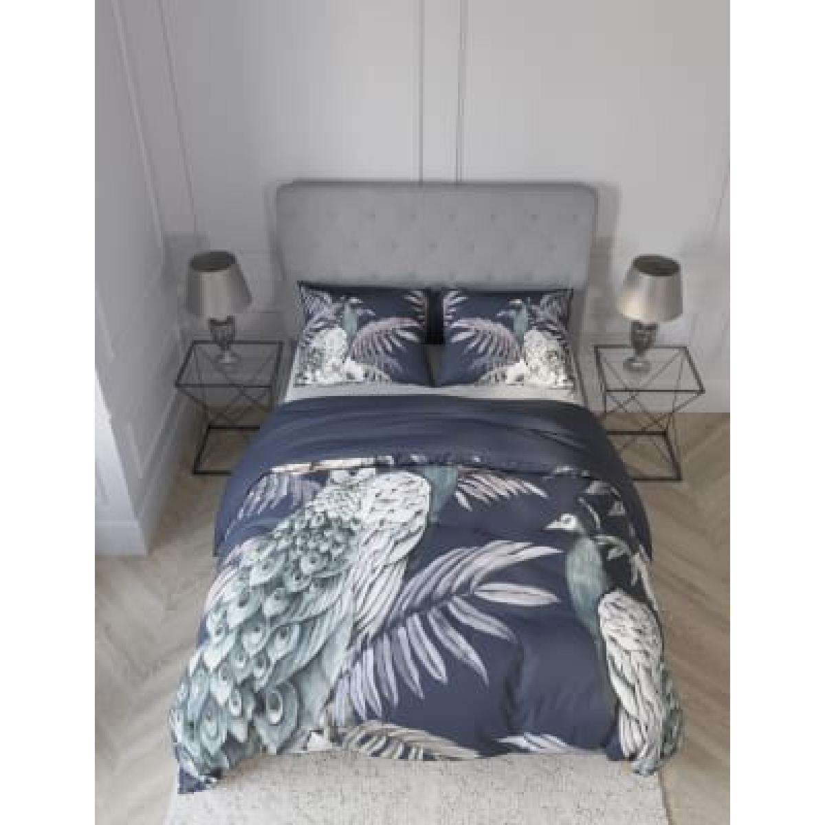 M&S Pure Cotton Sateen Peacock Bedding Set - 6FT - Navy Mix, Navy Mix – image 5