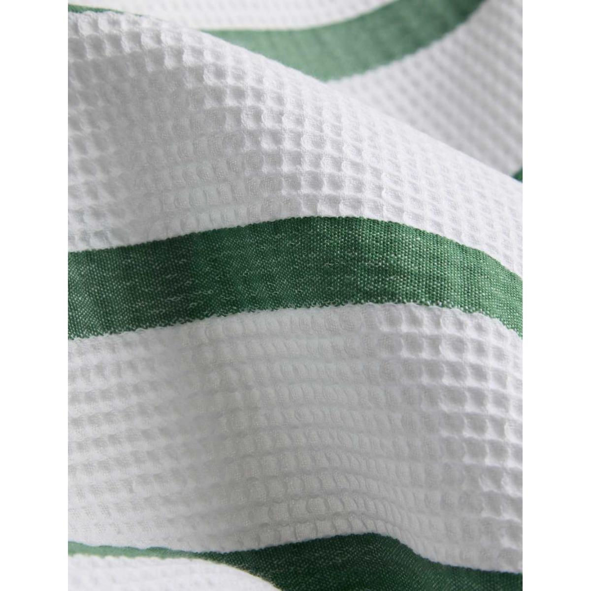 M&S Collection Pure Cotton Contrast Striped Waffle Bedding Set - DBL - Green, Green – image 5