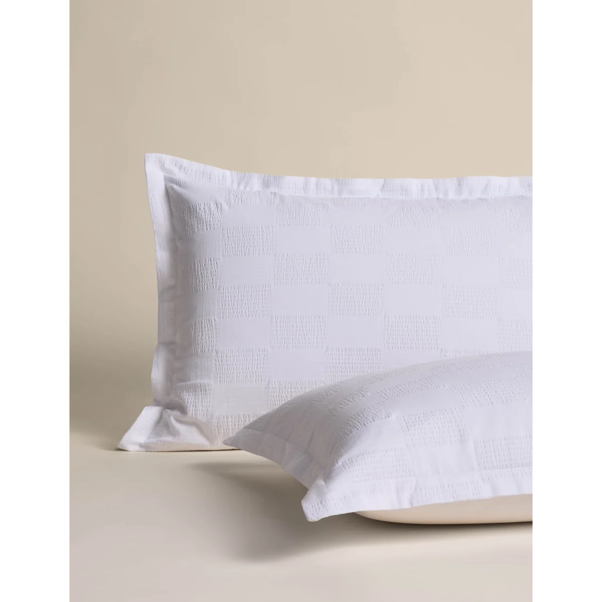 M&S Sateen Seersucker Checkerboard Bedding Set White – image 3