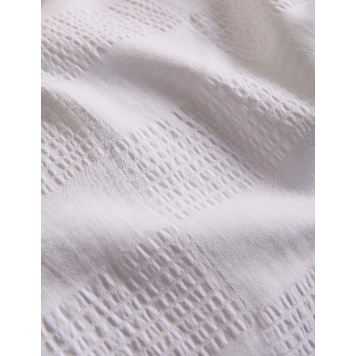 M&S Sateen Seersucker Checkerboard Bedding Set White – image 4