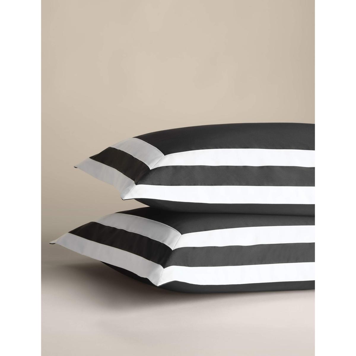 M&S X Kelly Hoppen Pure Cotton Double Border Bedding Set - 6FT - Black Mix, Grey/White,Black Mix – image 3