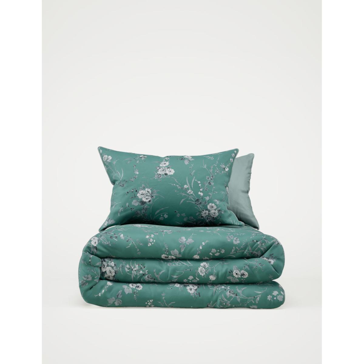 M&S Pure Cotton Sateen Fleur Foliage Bedding Set - SGL - Teal Mix, Teal Mix – image 2