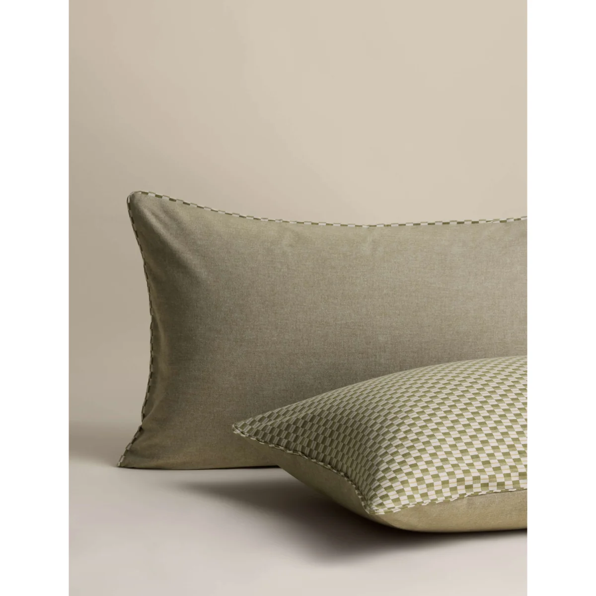 M&S Brushed Cotton Melange Printed Geo Bedding Set Moss – image 2