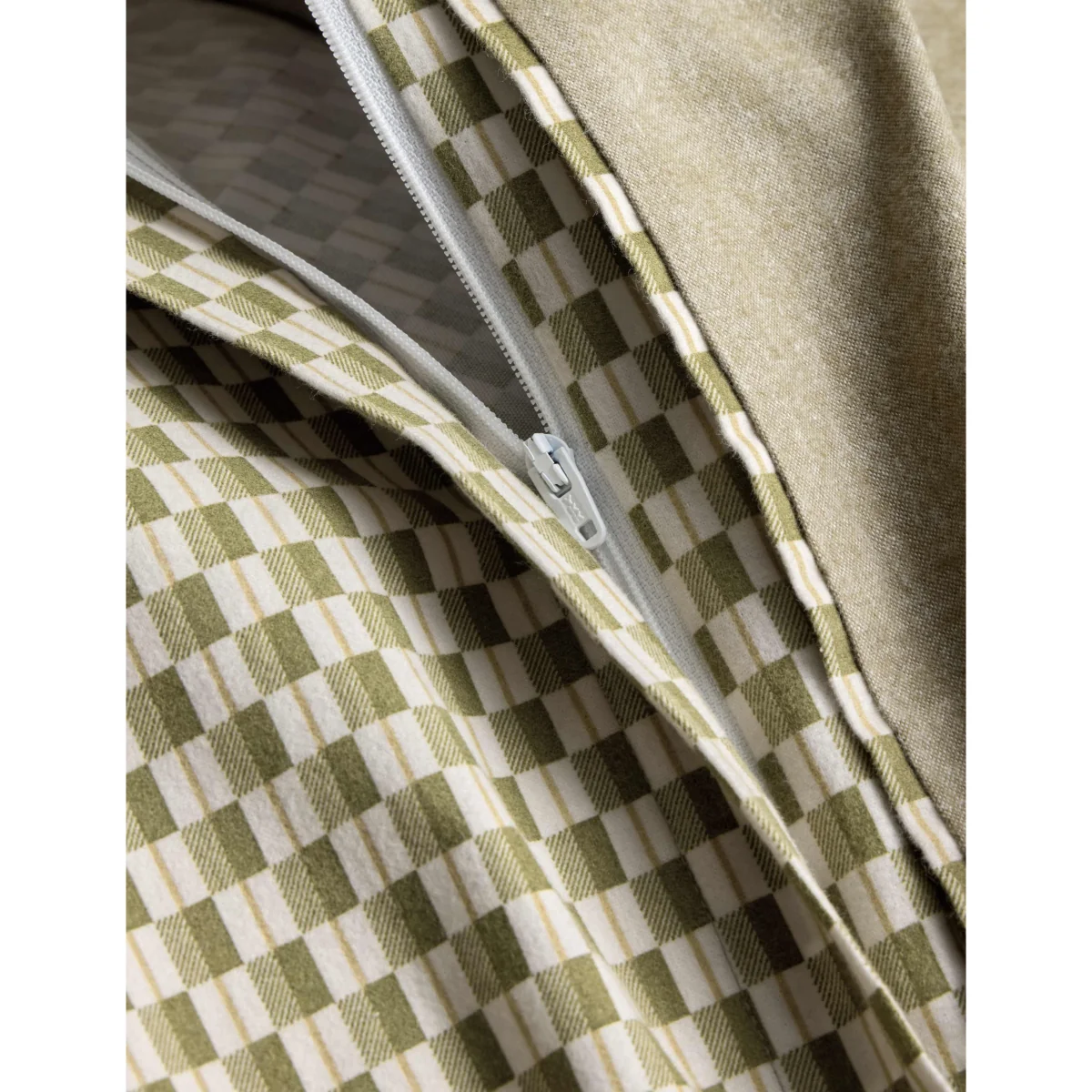 M&S Brushed Cotton Melange Printed Geo Bedding Set Moss – image 4