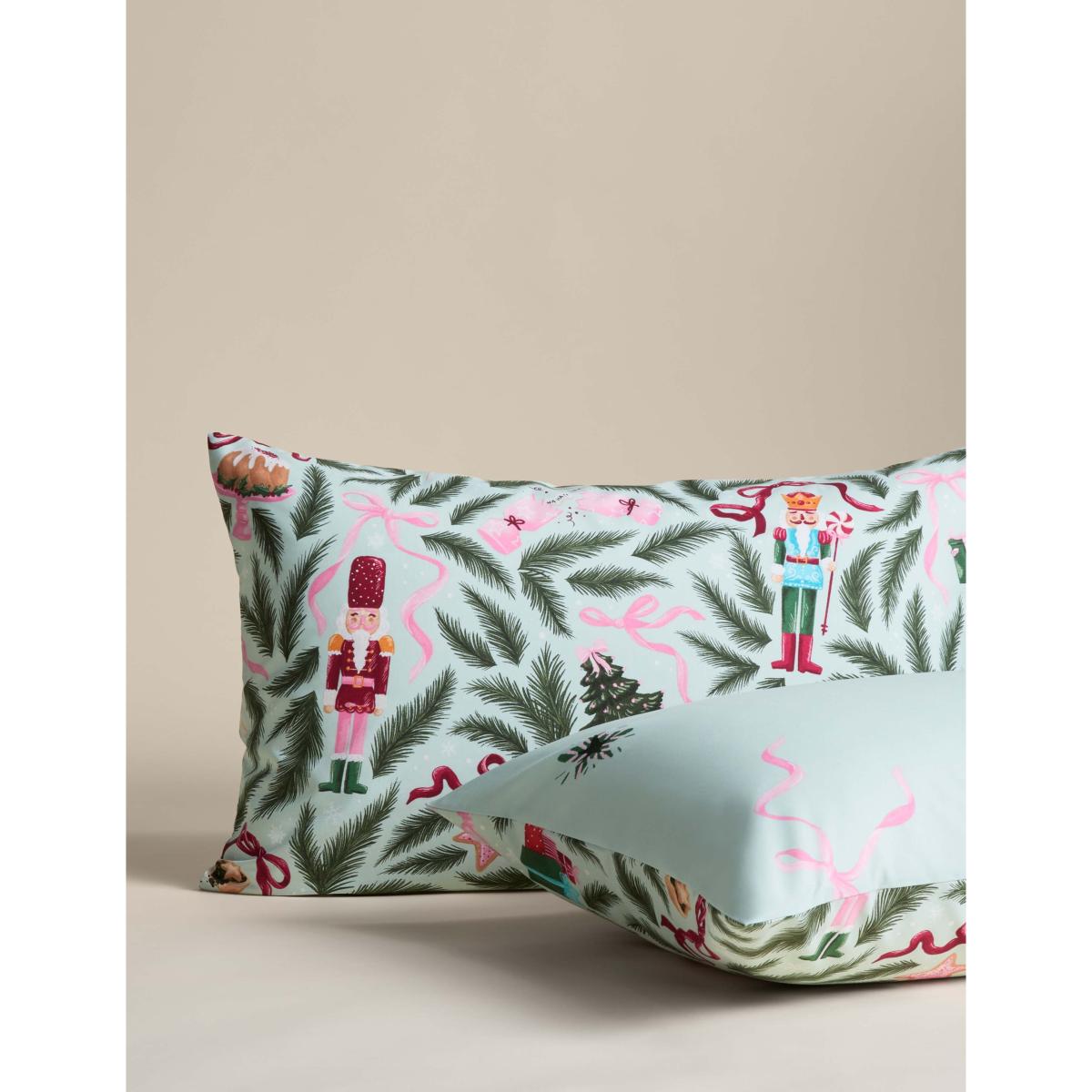 M&S Cotton Blend Reversible Nutcracker Bedding Set Green Mix – image 3