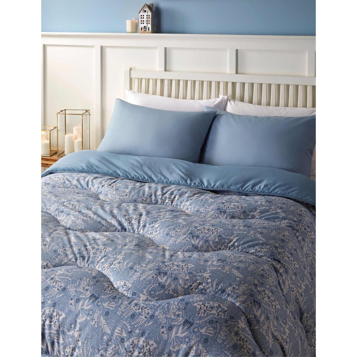 Night Lark Winter Woodland 10.5 Tog Coverless Duvet Set Light Blue – image 2