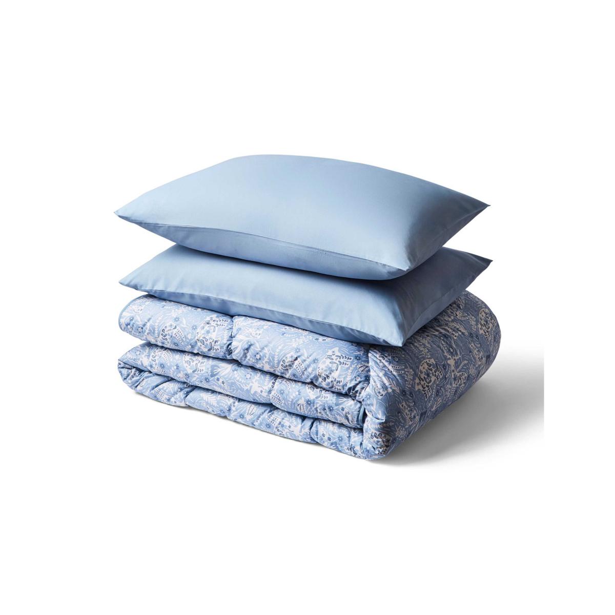Night Lark Winter Woodland 10.5 Tog Coverless Duvet Set Light Blue – image 3