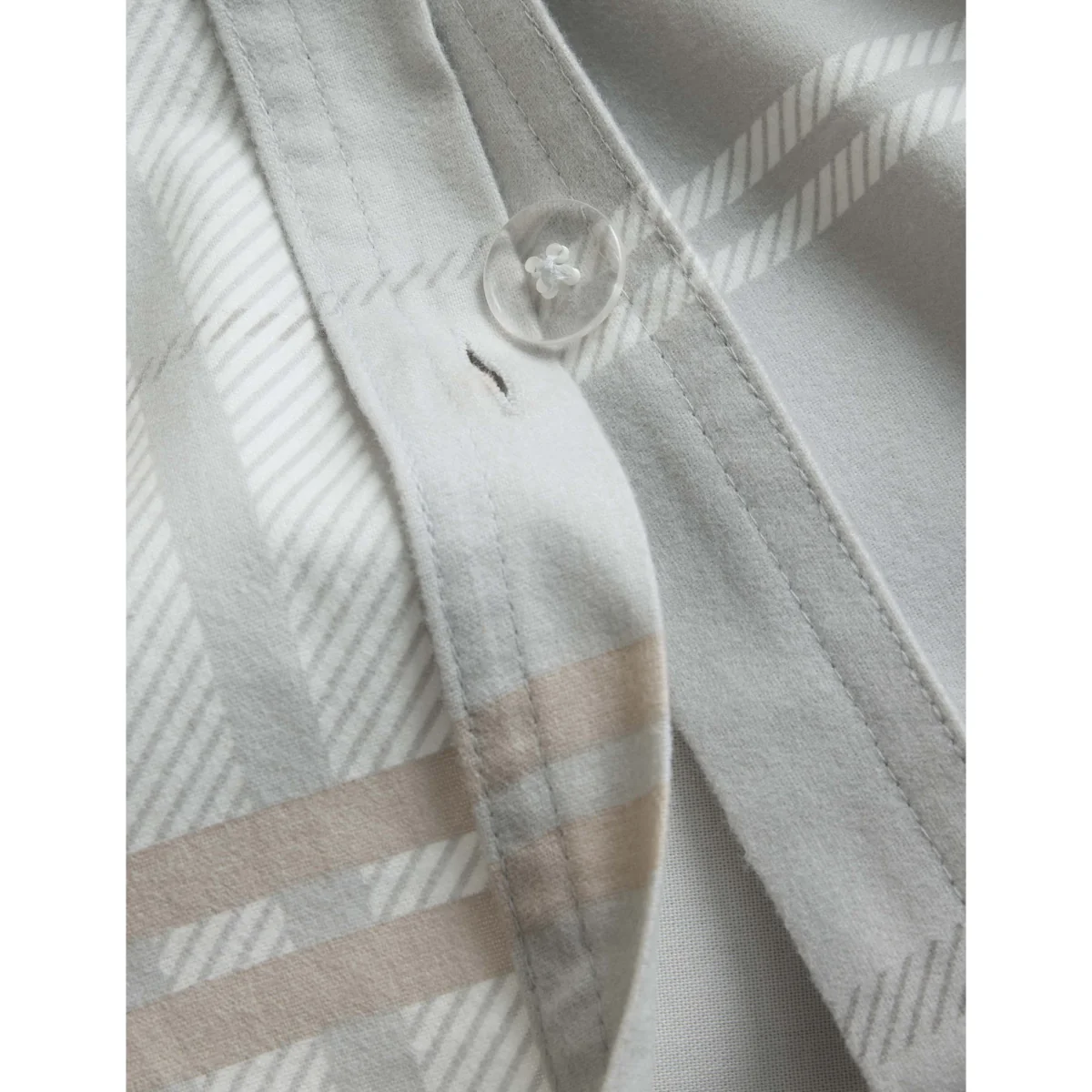 M&S Brushed Cotton Check Bedding Set Dove – image 5