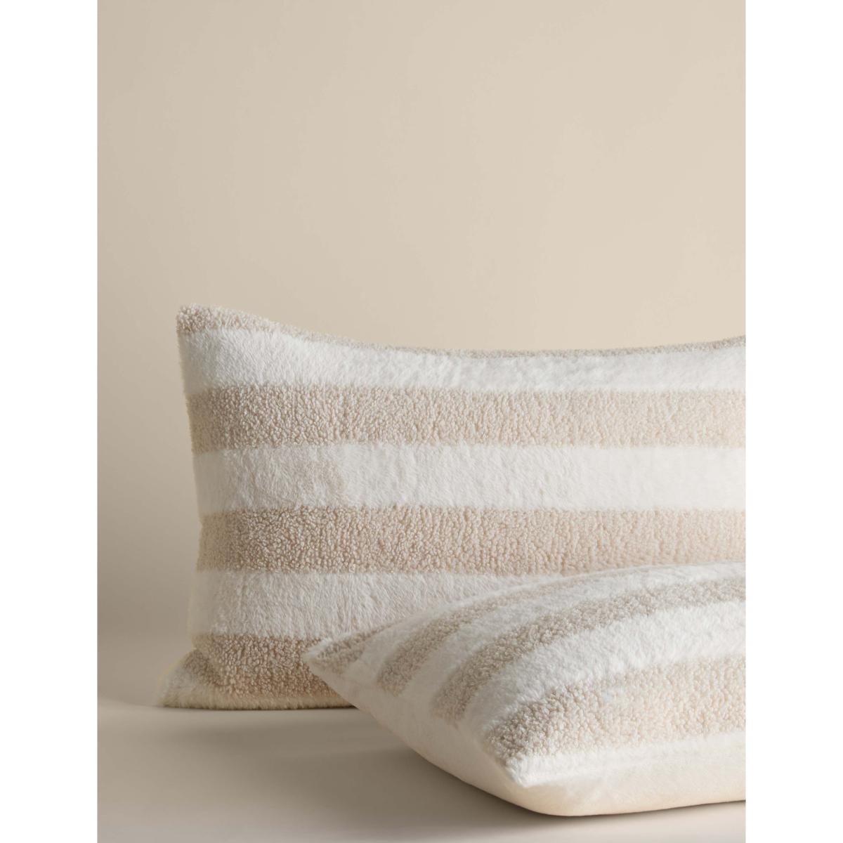 M&S Collection Borg & Fleece Striped Bedding Set - SGL - Natural Mix, Natural Mix – image 3