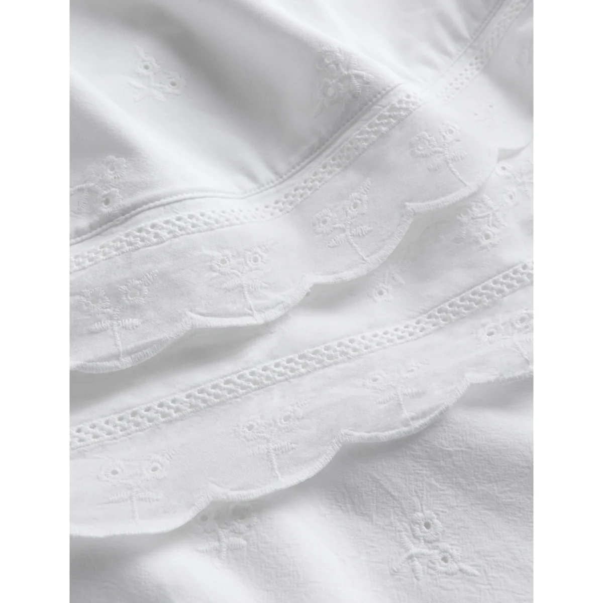 M&S Scalloped Lace Embroidered Bedding Set White – image 4