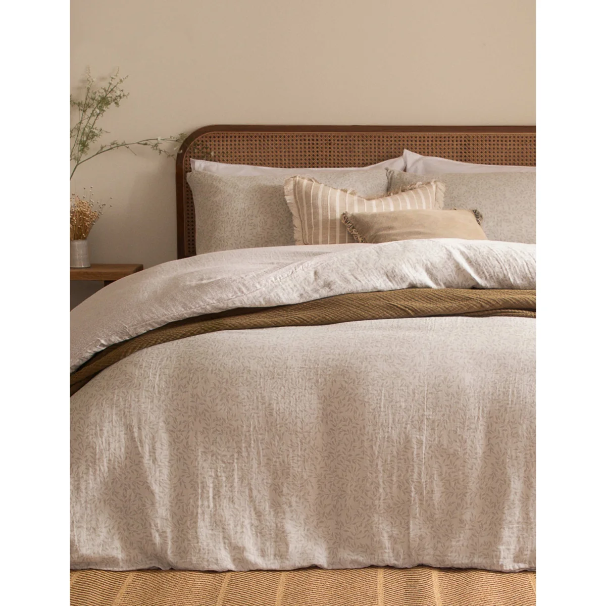 YARD Perrie Leaf Pure Cotton Muslin Bedding Set Green Mix – image 2