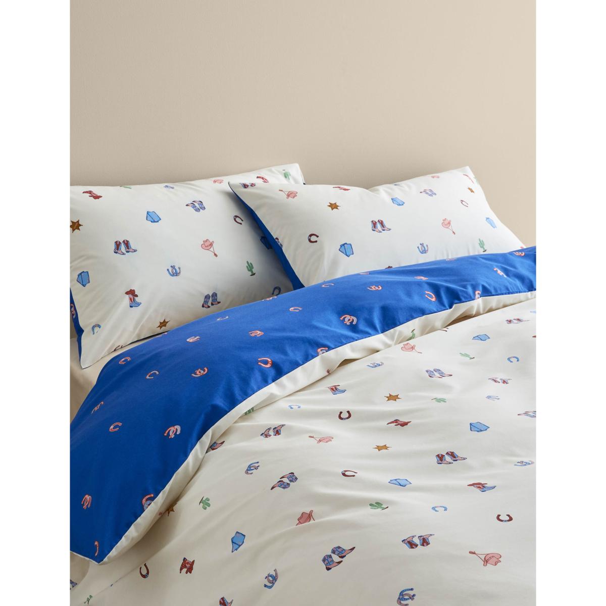 M&S Collection unisex Cotton Blend Cowboy Boot Print Bedding Set - SGL - Natural Mix, Natural Mix – image 2