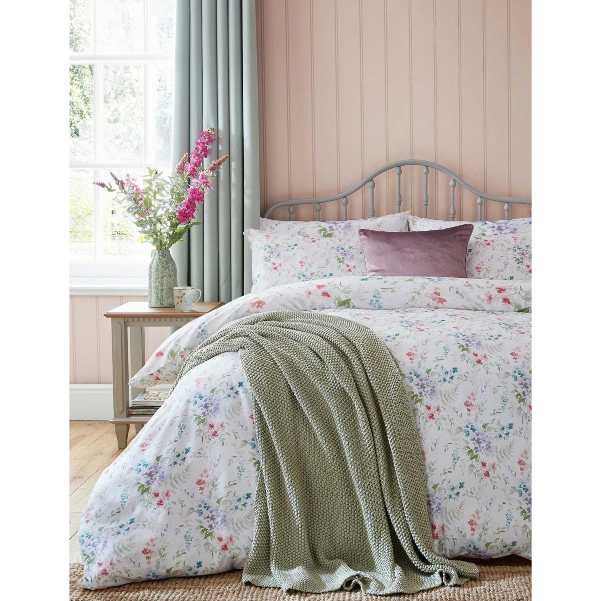 Laura Ashley Pure Cotton Audlen Flowers Bedding Set - SGL - White Mix, White Mix – image 3