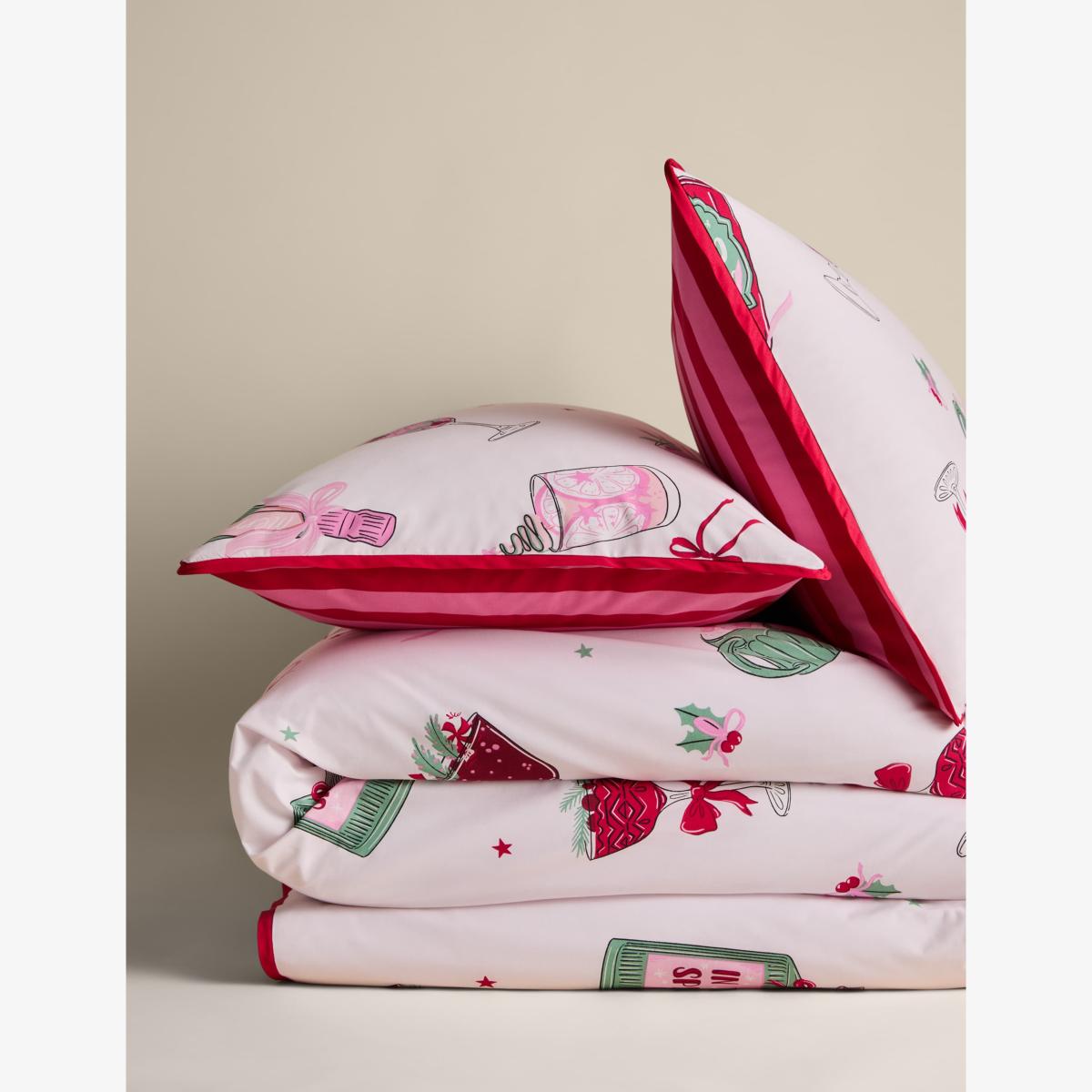 M&S Cotton Rich Time To Celebrate Bedding Set Pink Mix – image 1