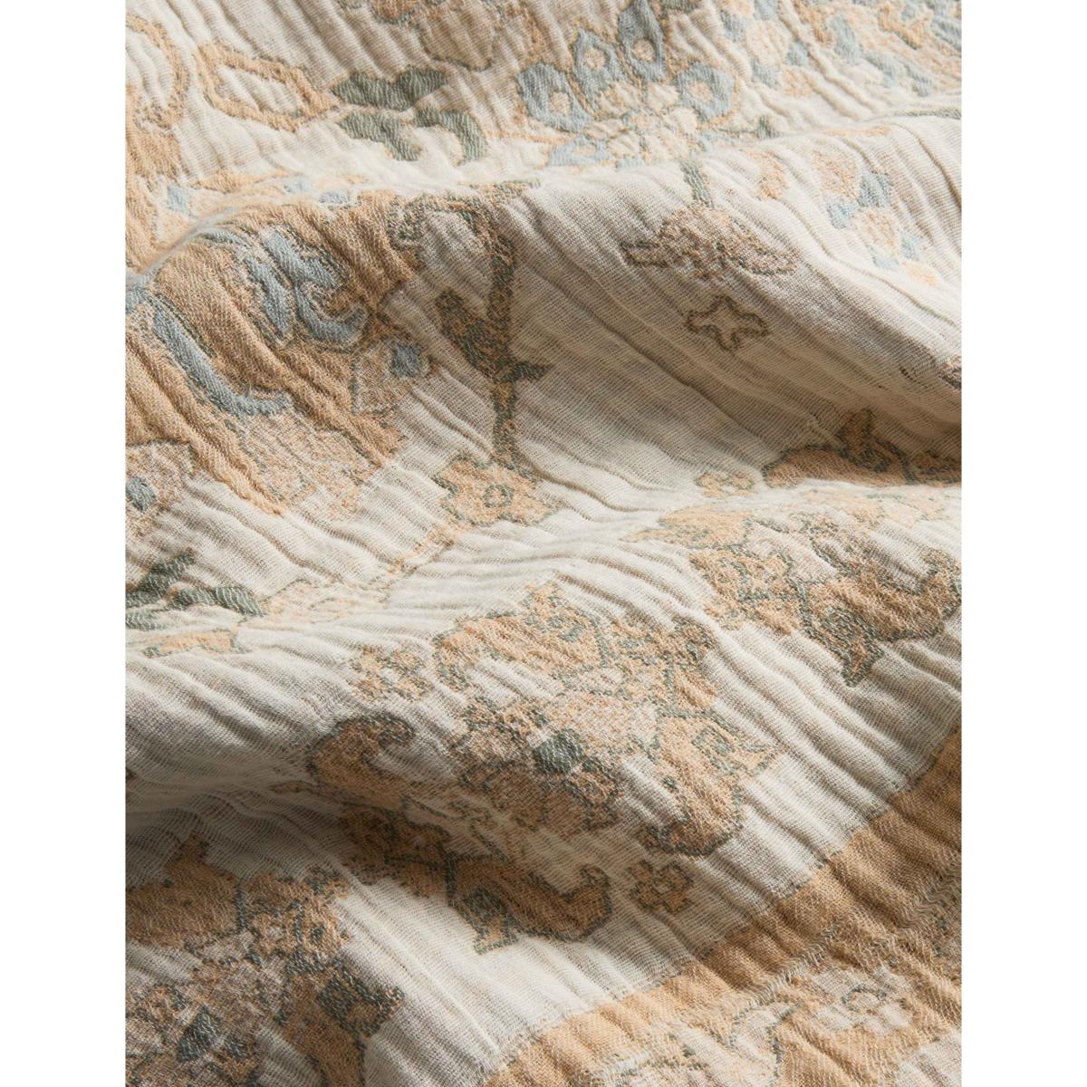 M&S X Fired Earth Pure Cotton Kilm Gauze Jacquard Bedding Set Natural Mix – image 4
