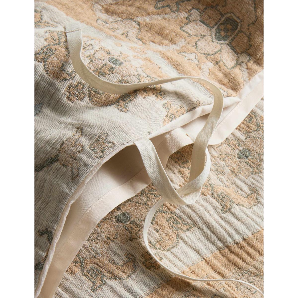 M&S X Fired Earth Pure Cotton Kilm Gauze Jacquard Bedding Set Natural Mix – image 5