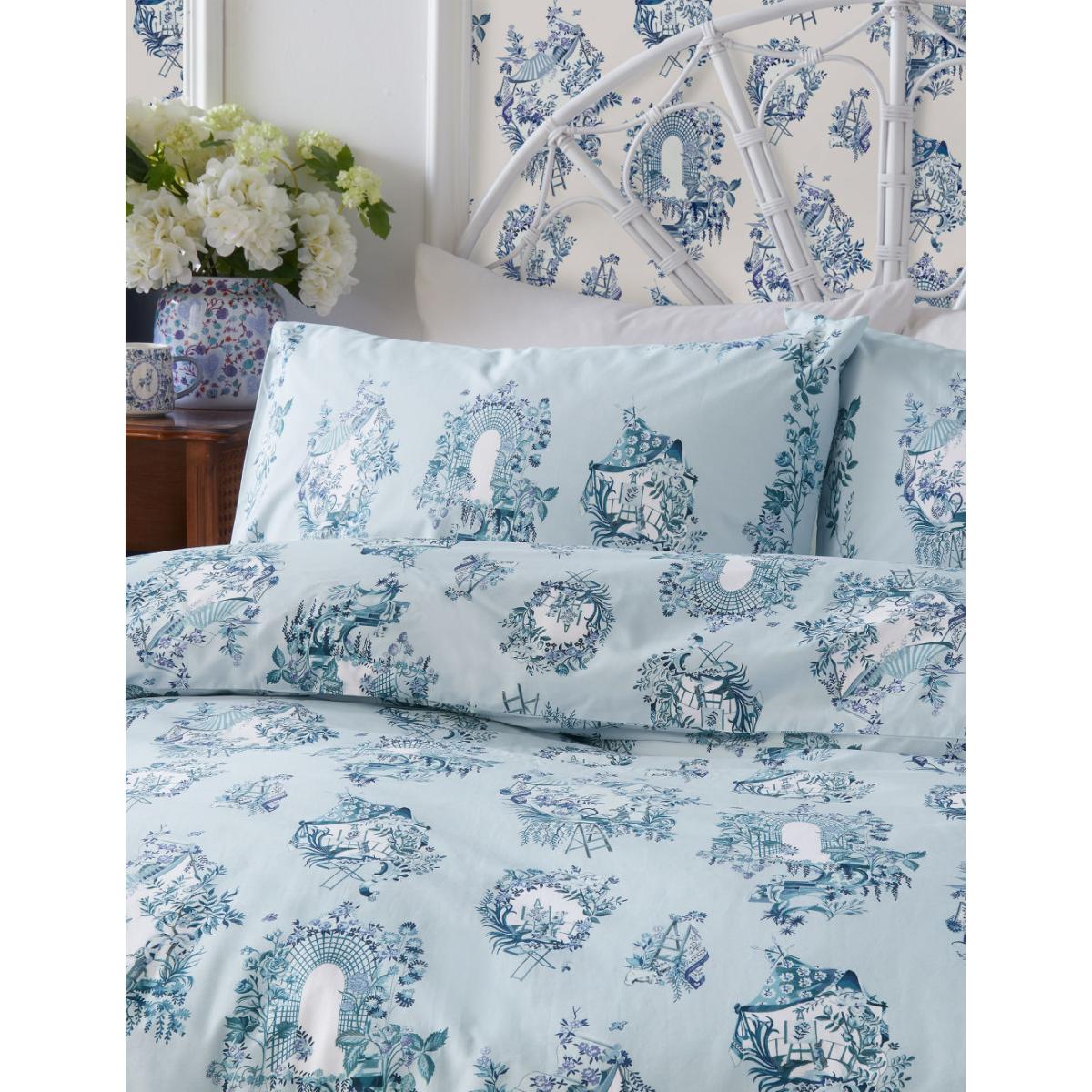 Cath Kidston Pure Cotton 30 Years Toile Bedding Set - DBL - Pale Blue, Pale Blue – image 2
