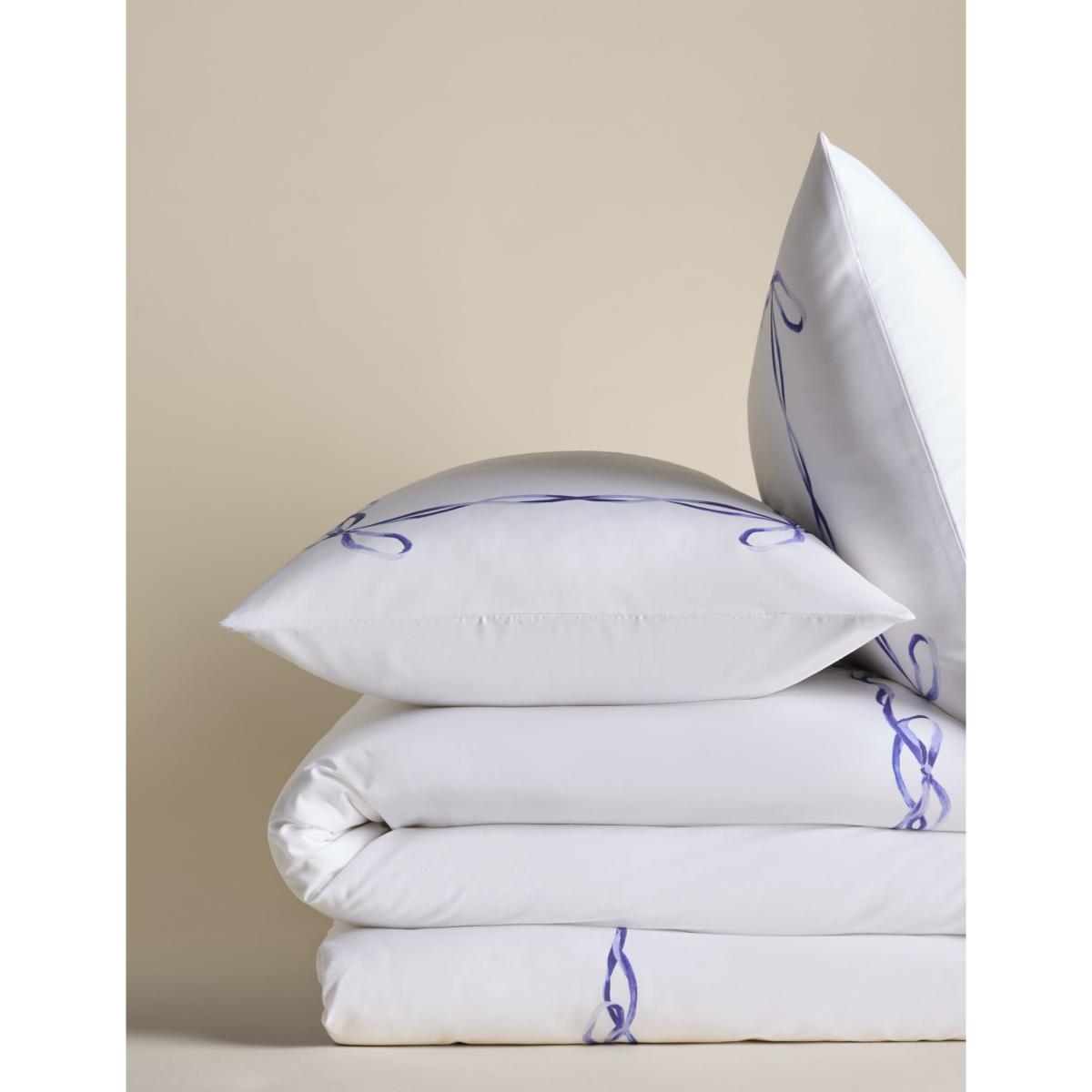 M&S Collection Pure Cotton Bow Border Print Bedding Set - 5FT - Blue, Blue – image 2