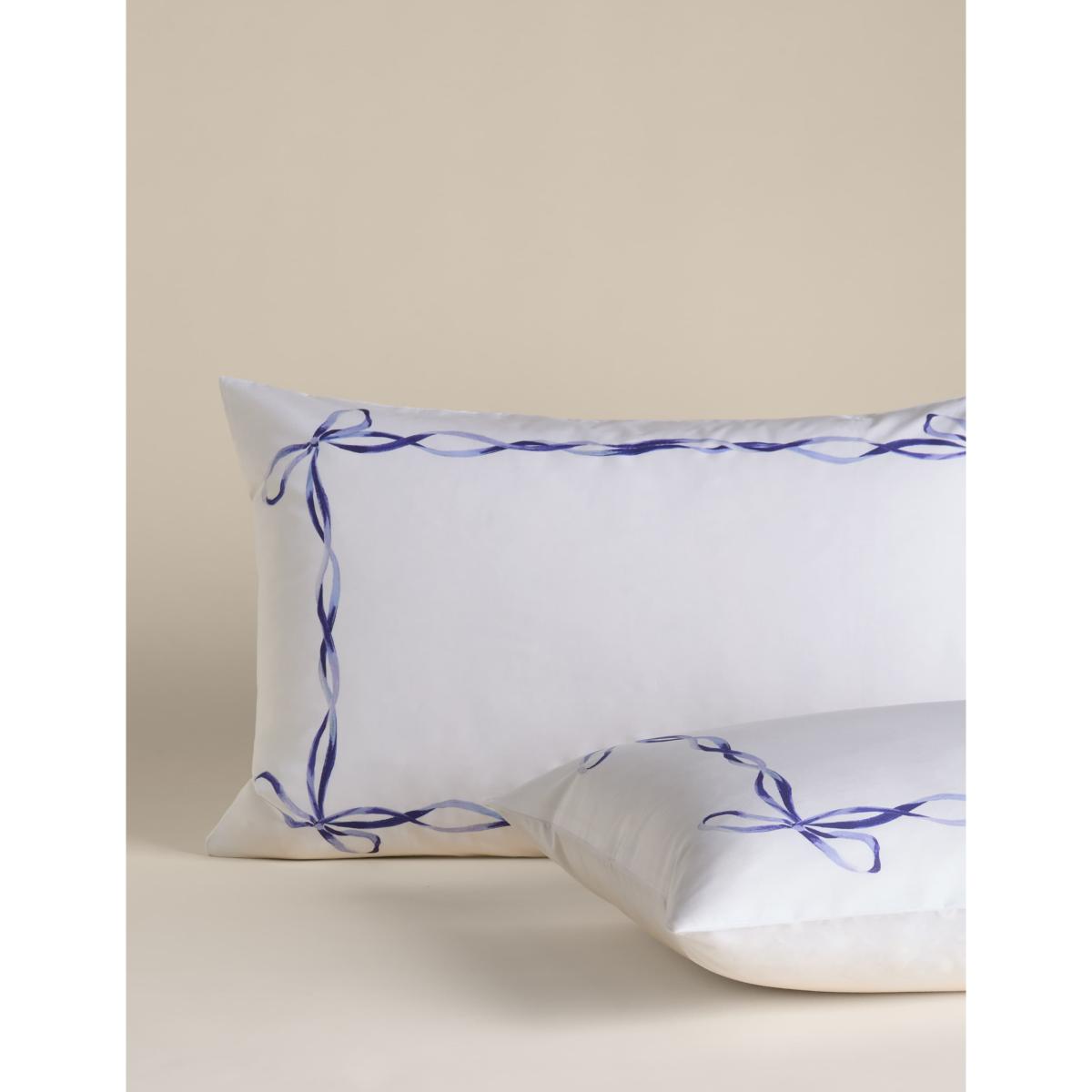 M&S Collection Pure Cotton Bow Border Print Bedding Set - 5FT - Blue, Blue – image 3
