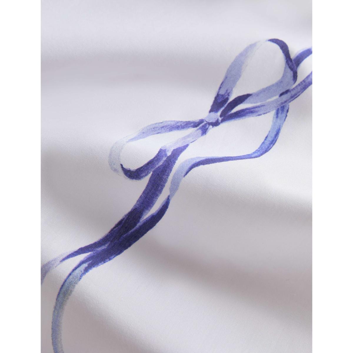 M&S Collection Pure Cotton Bow Border Print Bedding Set - 5FT - Blue, Blue – image 4