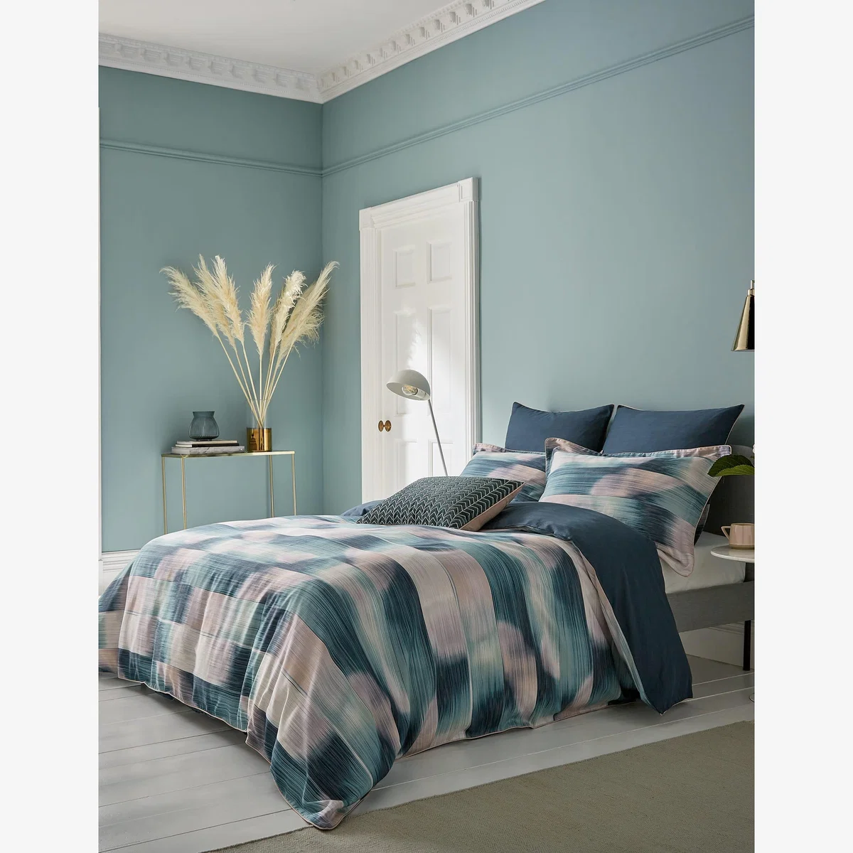Harlequin Pure Cotton Sateen Oscillation Bedding Set - 5FT - Blue Mix, Blue Mix – image 1