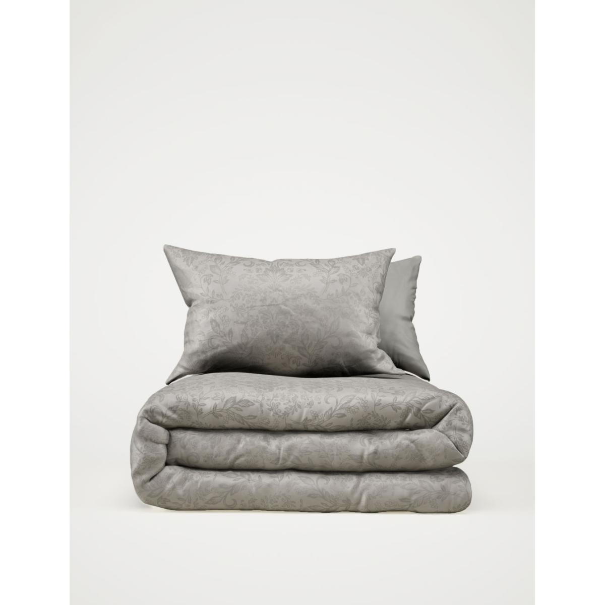 M&S Pure Cotton Aurelie Damask Jacquard Bedding Set - SGL - Grey Mix, Grey Mix – image 2