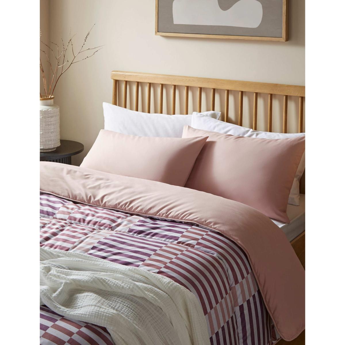 Night Lark Rosy Stripes 10.5 Tog Coverless Duvet Set Pink – image 2