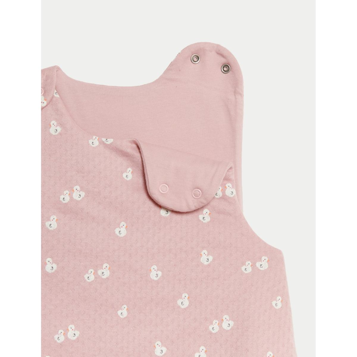 M&S Collection Girls Pure Cotton Duck Print 2.5 Tog Sleeping Bag (0-3 Yrs) - 6-18M - Pink Mix, Pink Mix – image 3