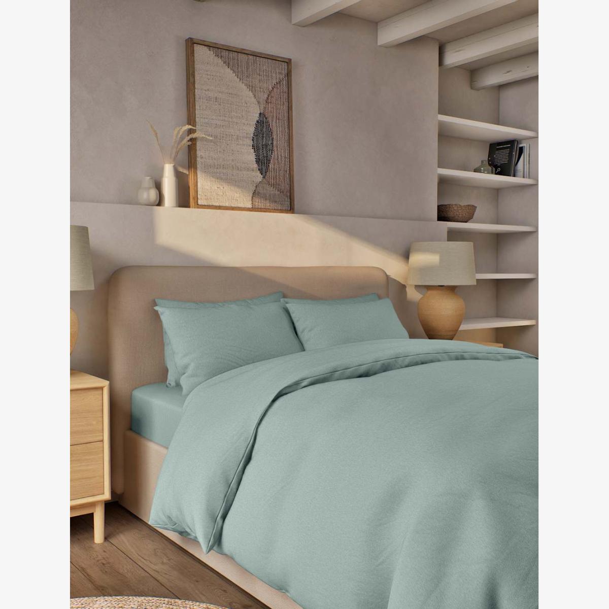 M&S Pure Brushed Cotton Bedding Set Duck Egg – image 1