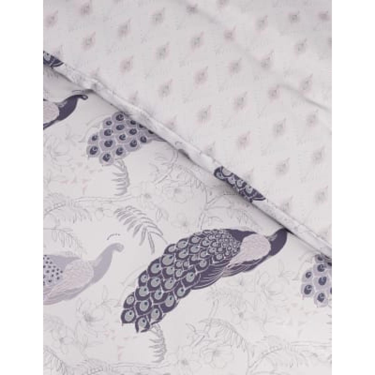 M&S  Cotton Blend Peacock Bedding Set - DBL - Grey Mix, Grey Mix – image 2