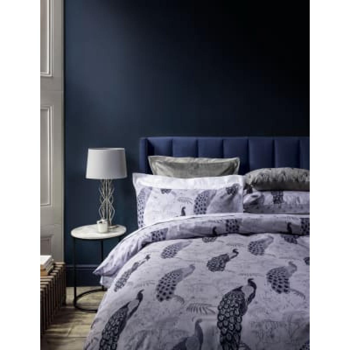 M&S  Cotton Blend Peacock Bedding Set - DBL - Grey Mix, Grey Mix – image 4