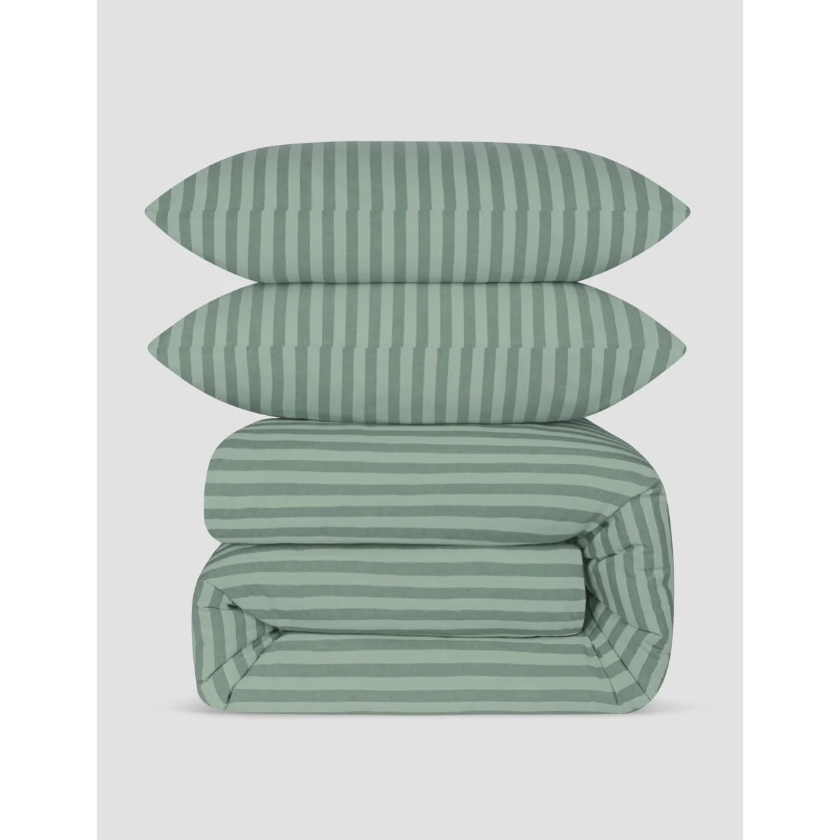 Piglet In Bed Pure Cotton Pembroke Stripe Bedding Set Sage – image 3