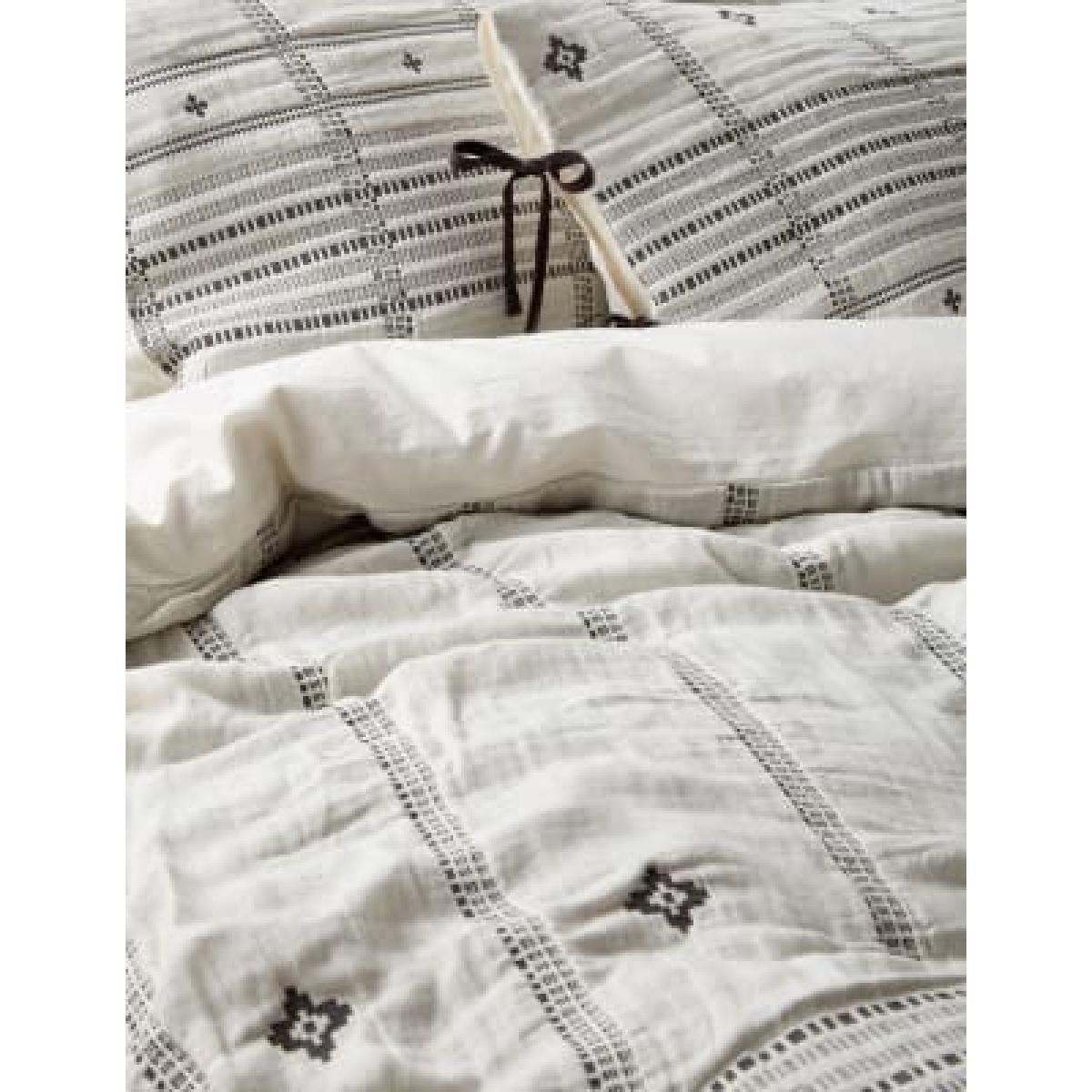 M&S X Fired Earth Casablanca Collection Kubba Woven Bedding Set - 5FT - Grey, Grey – image 2