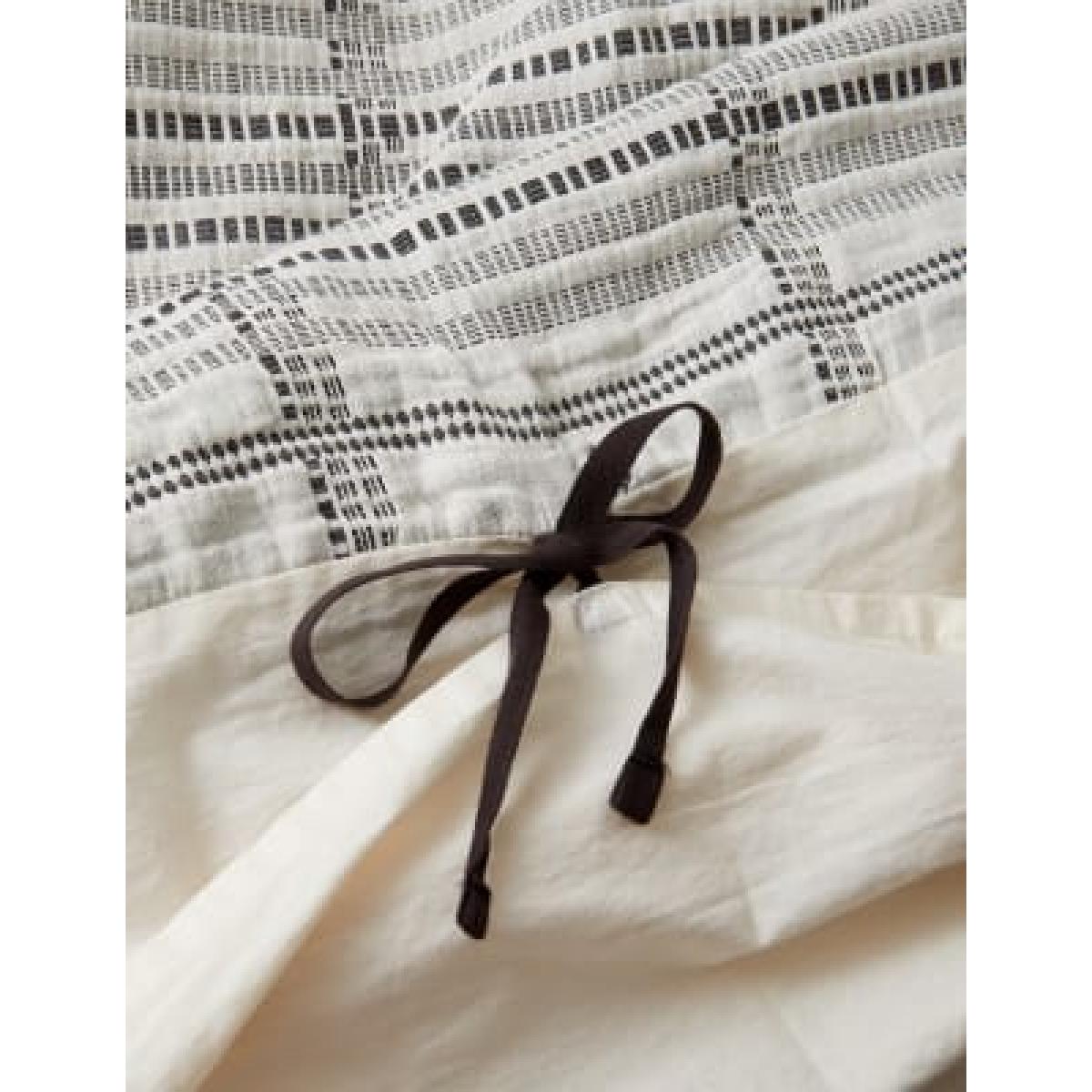 M&S X Fired Earth Casablanca Collection Kubba Woven Bedding Set - 5FT - Grey, Grey – image 5