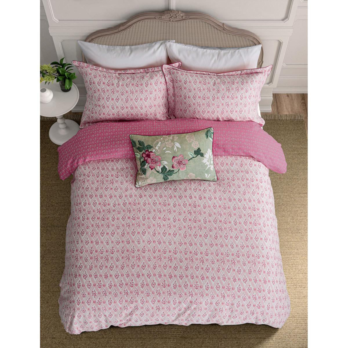 English Heritage Pure Cotton St Johns Trellis Bedding Set - 5FT - Pink, Pink – image 4