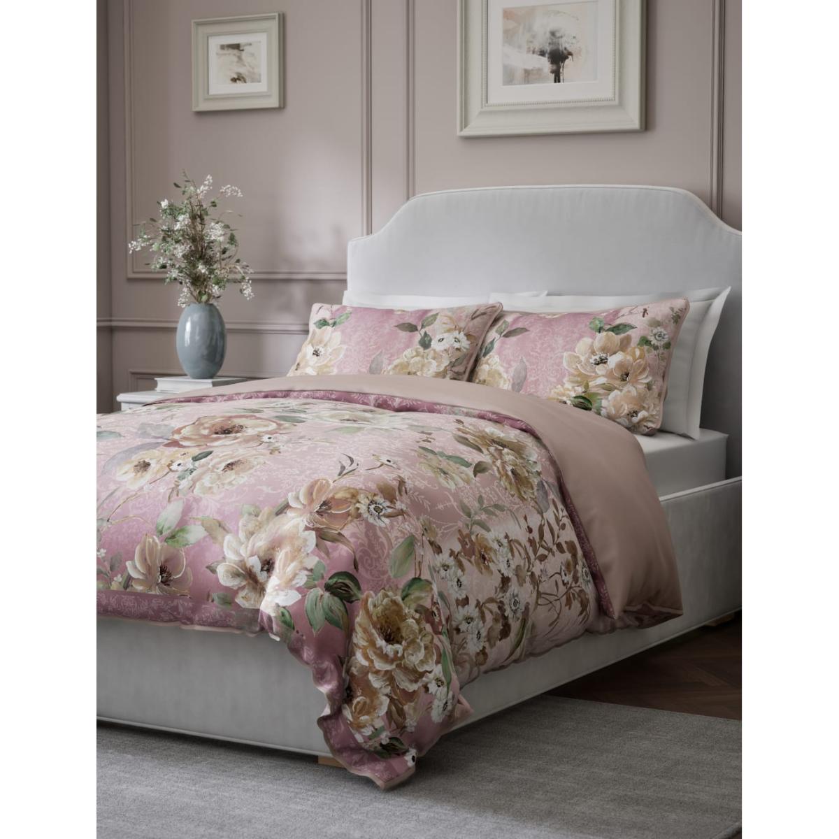 M&S Collection Pure Cotton Sateen Emilie Enchanted Bedding Set - 6FT - Green Mix, Green Mix,Pink Mix – image 5