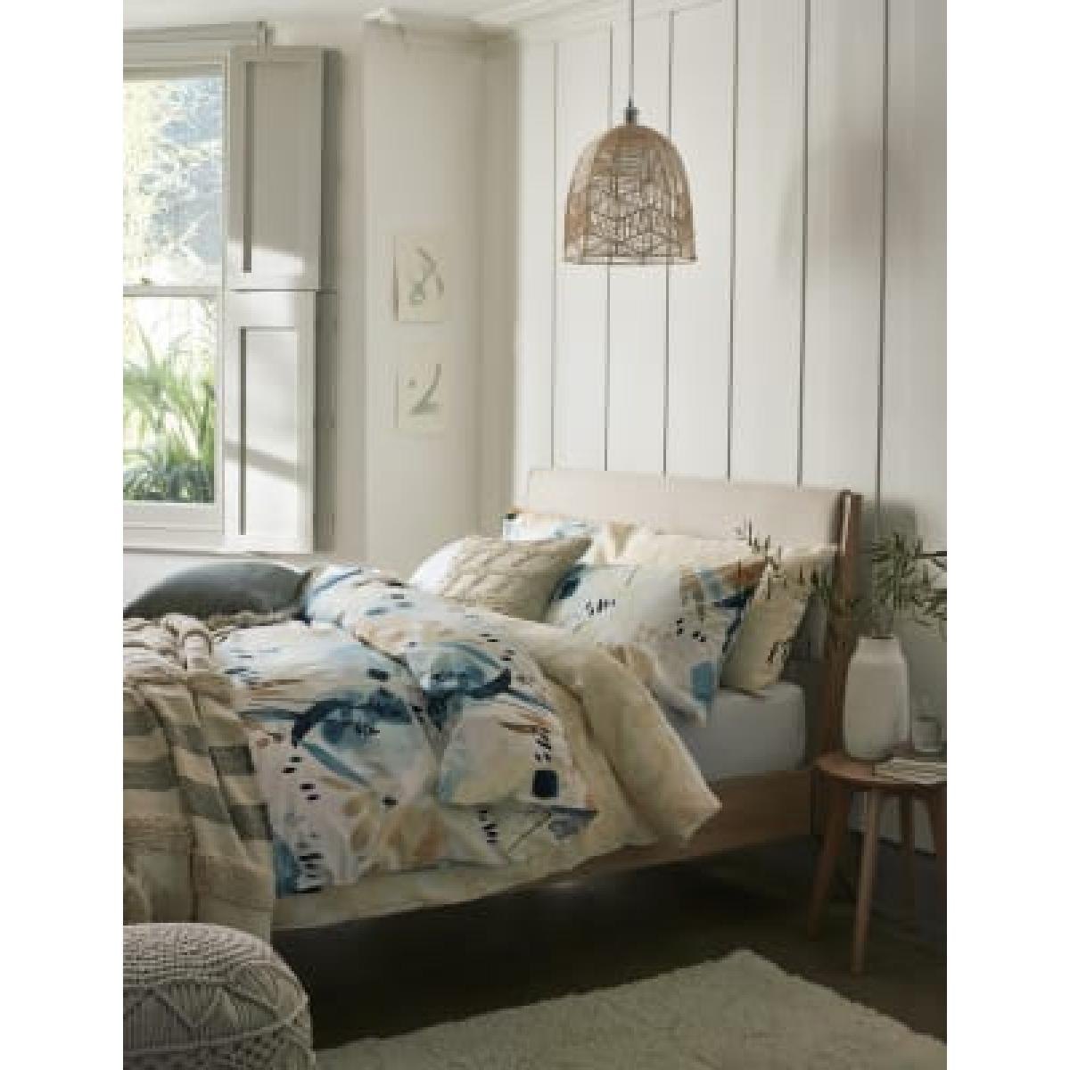 M&S  Pure Cotton Watercolour Floral Bedding Set - DBL - Blue Mix, Blue Mix – image 3