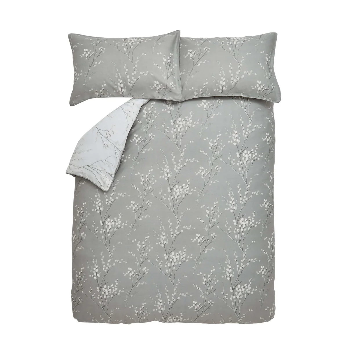 Laura Ashley Pure Cotton Sateen Pussy Willow Bedding Set Grey Mix – image 2