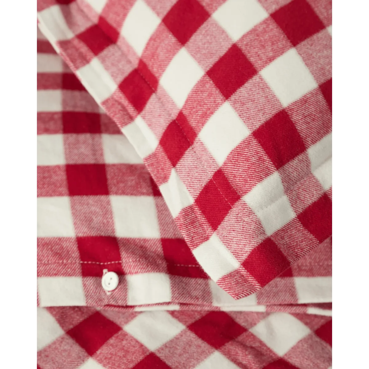 Lexington Checked cotton flannel bedding set Red-light beige 50x60 cm/150x210 cm – image 4
