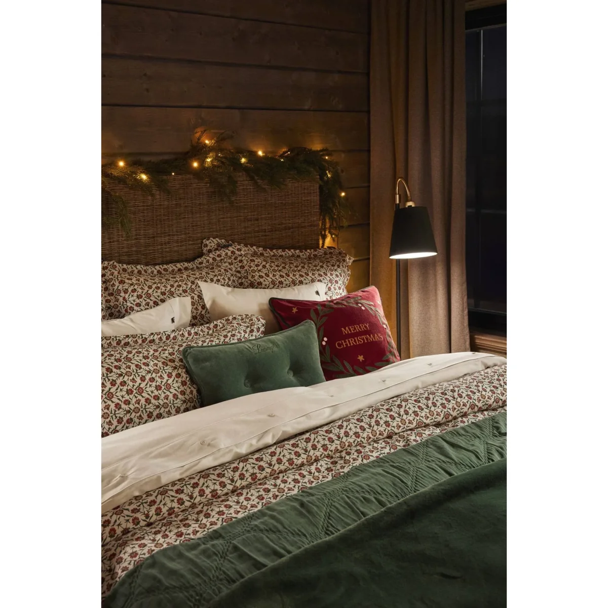 Lexington Flower printed cotton sateen bedding set White-red-green-beige 50x60 cm/150x210 cm – image 4