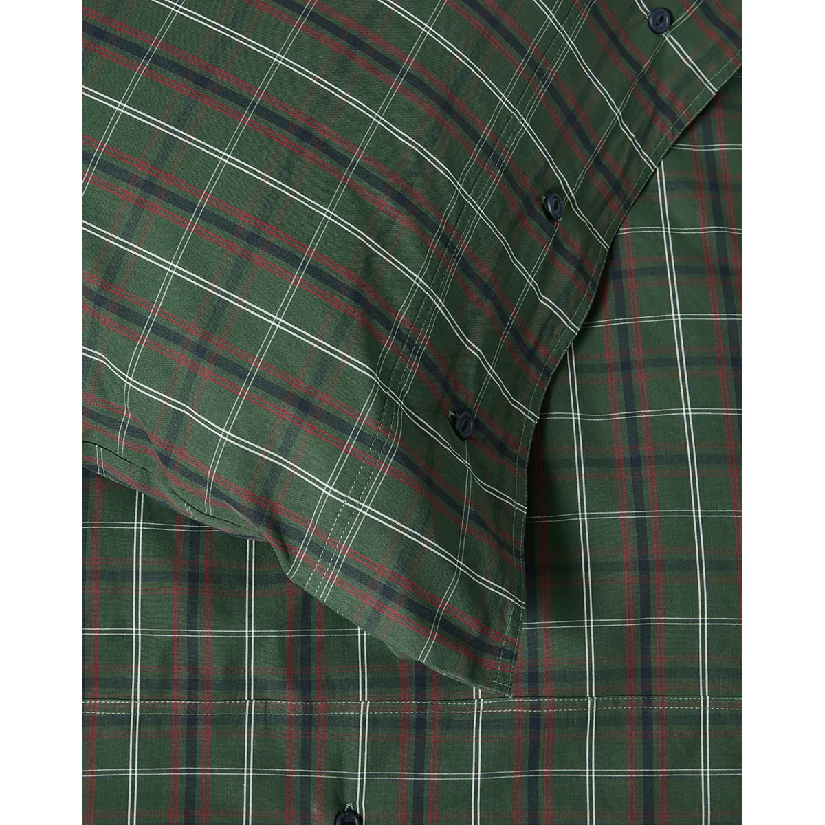 Lexington Checked cotton percale bedding set Green-navy 2 pcs 50x60 cm/1 pc 220x220 cm – image 3