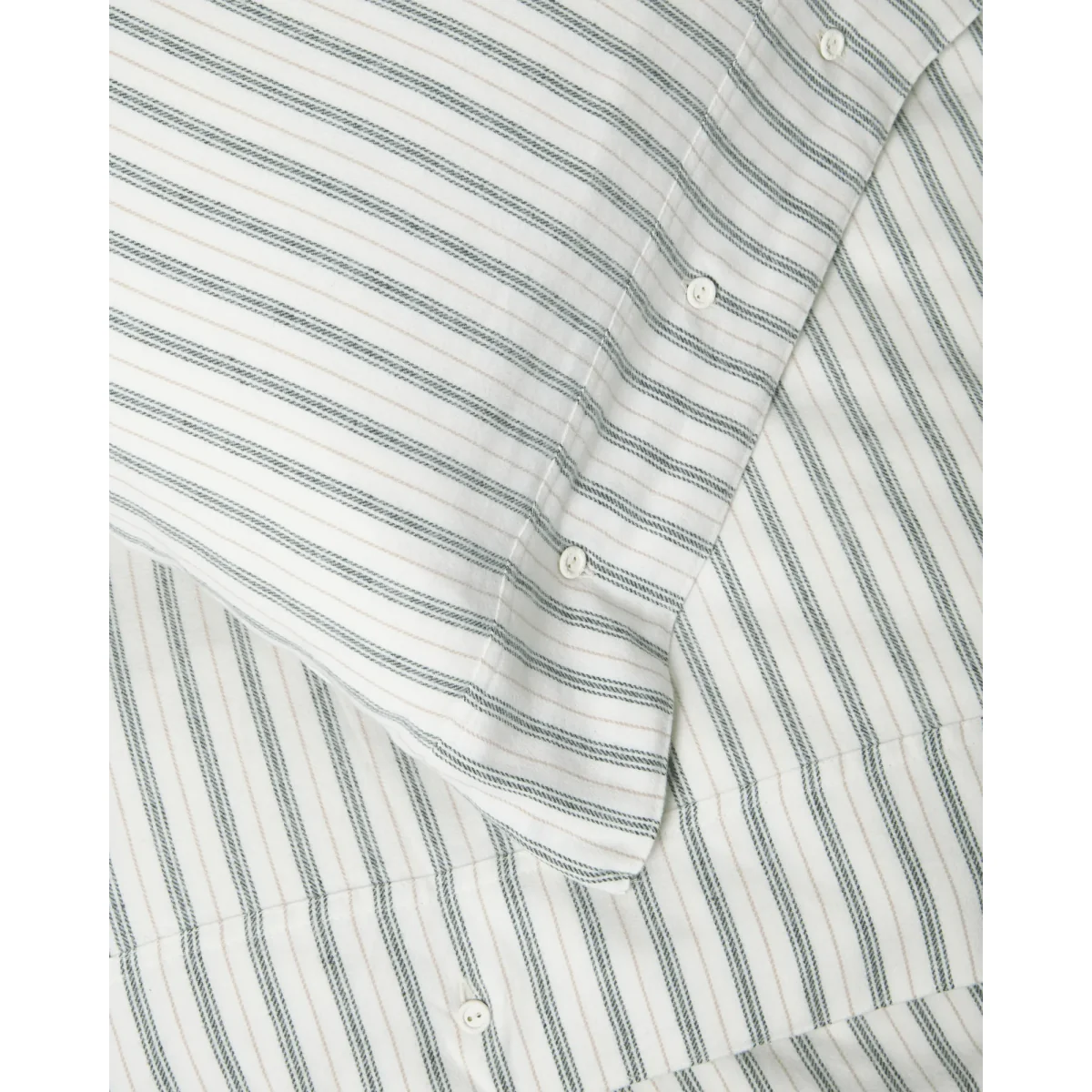 Lexington Stripe cotton flannel bed set White-green-beige 50x60 cm/150x210 cm – image 6