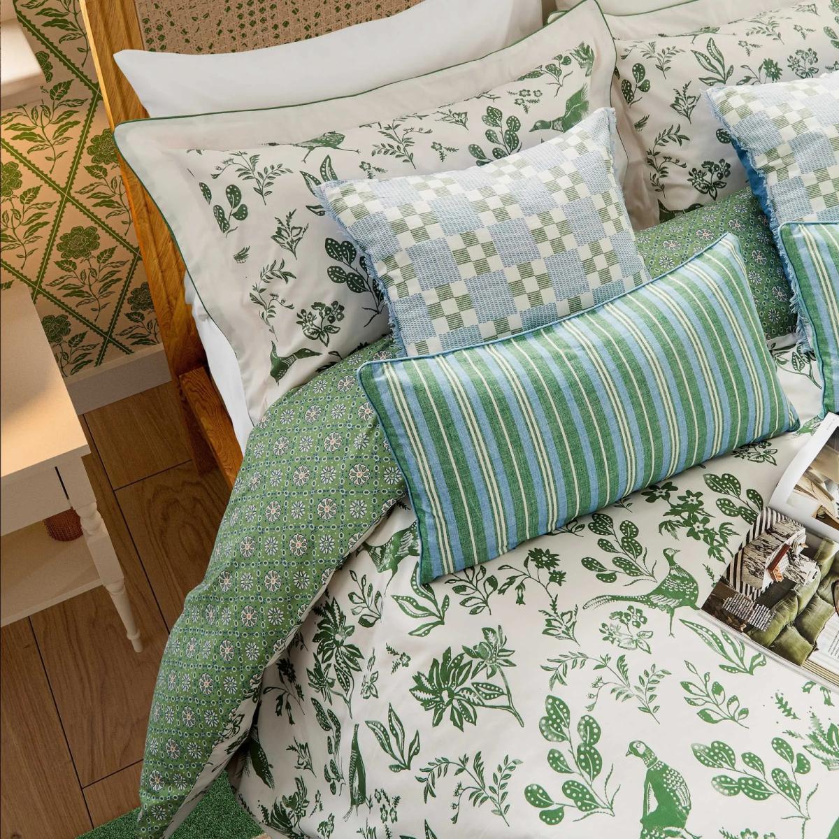 Joules Festival Pheasants Duvet Set - Green - Single – image 4